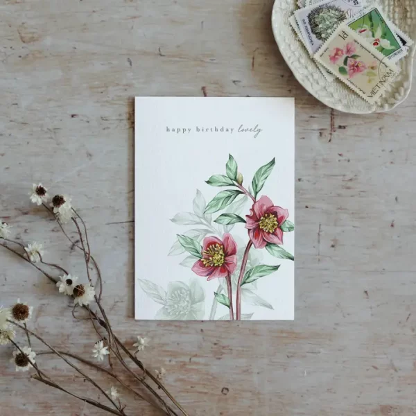 Happy Birthday Card Hellebore